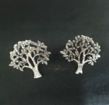 Oxidised Tree Studs Silver