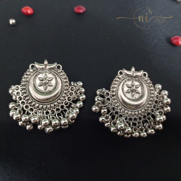 Oxidised Chand Sitara Drop Earring