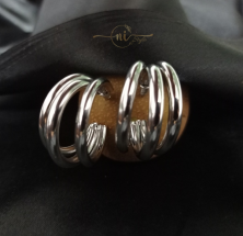 Silver Round Hoop Stud