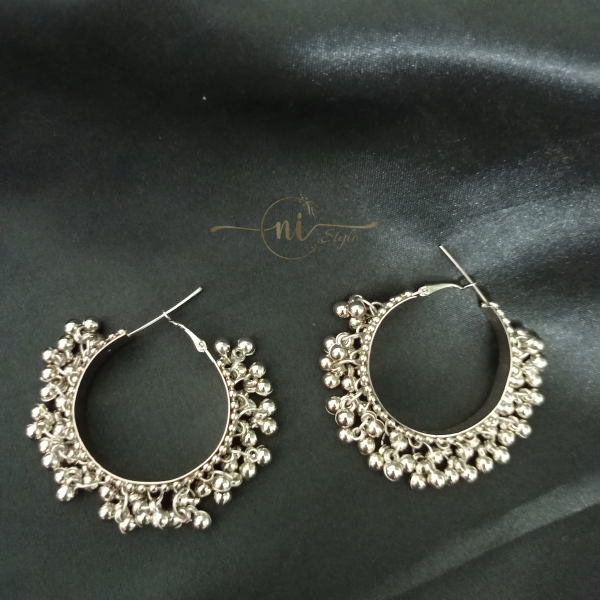 Oxidised Hoop Ghungroo Earrings for Girls Black by FashionCrab® -  FashionCrab.us