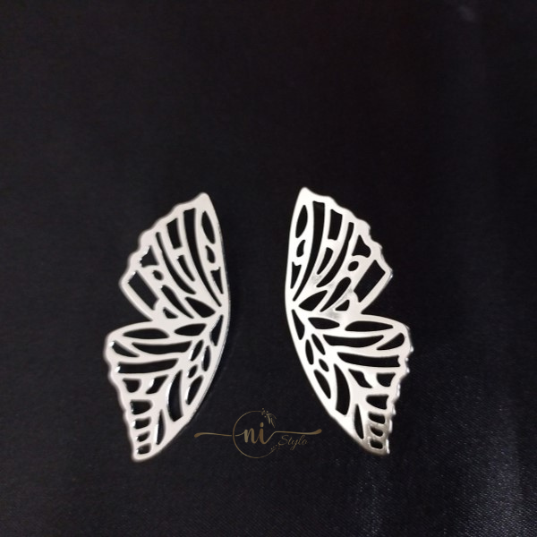 Half Butterfly Studs Silver