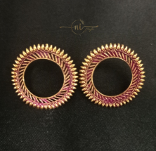 Hollow Round Studs Purple