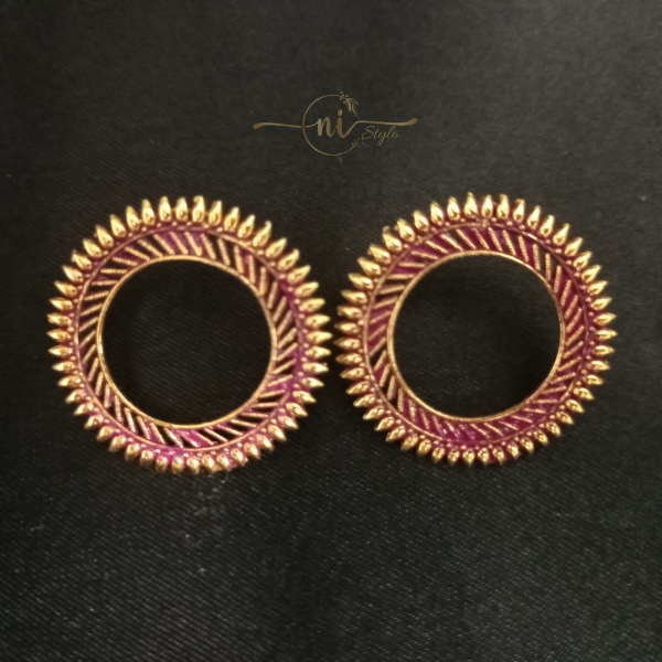Hollow Round Studs Purple