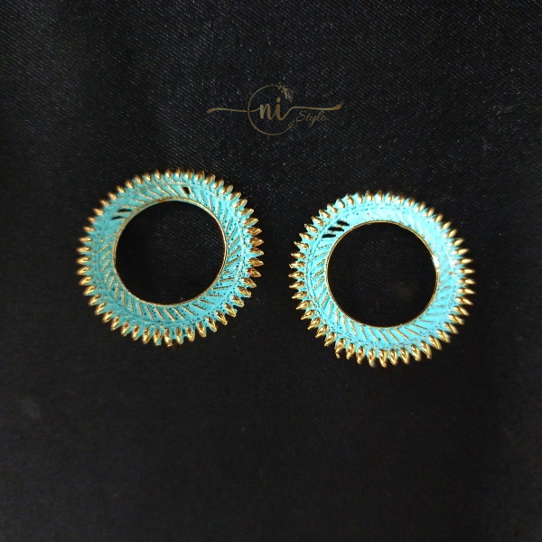 Hollow Round Studs Sky Blue