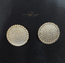 Oxidised Round Studs White