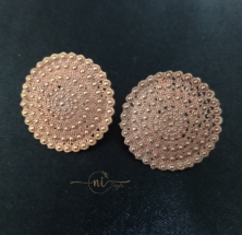 Oxidised Round Studs Pink