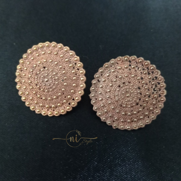 Oxidised Round Studs Pink