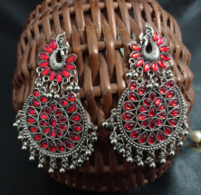 Peacock Oxidised Dangler Red