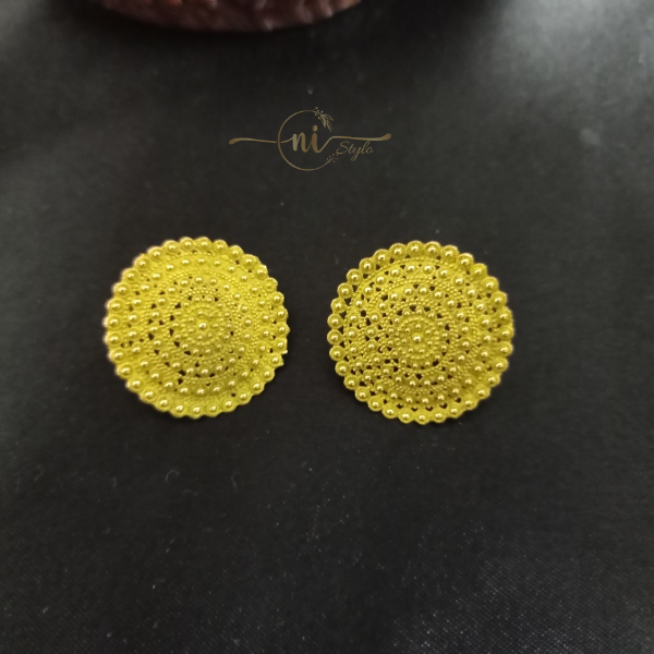 Oxidised Round Studs Yellow