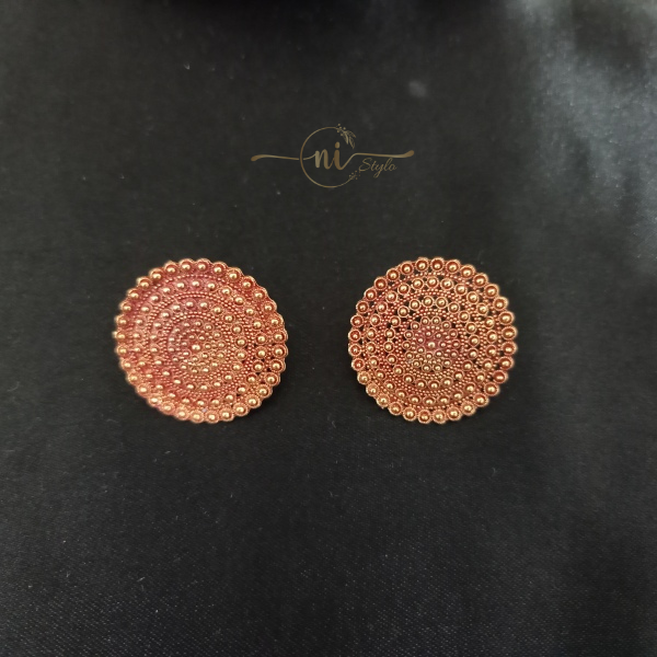 Oxidised Round Studs Red