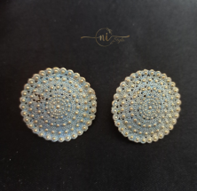 Oxidised Round Studs Sky Blue