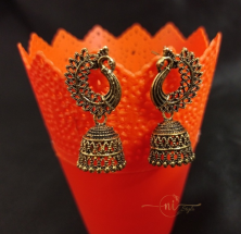 Peacock Oxidised Drop Golden