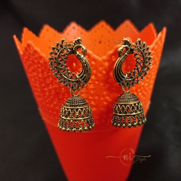 Peacock Oxidised Drop Golden