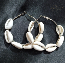 Cowrie Shell Big Hoop Earring