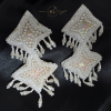 White Beaded Sequence Handmade Earrings
