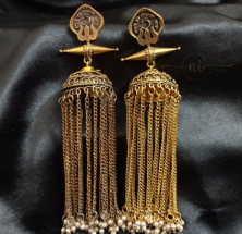 Oxidised 5 paisa long Jhumka Golden