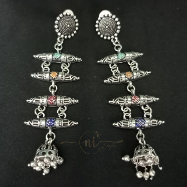 Oxidised Boho Earring