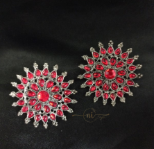 Red Big Floral Studs