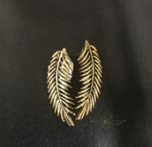 Oxidised Leaf Studs Golden