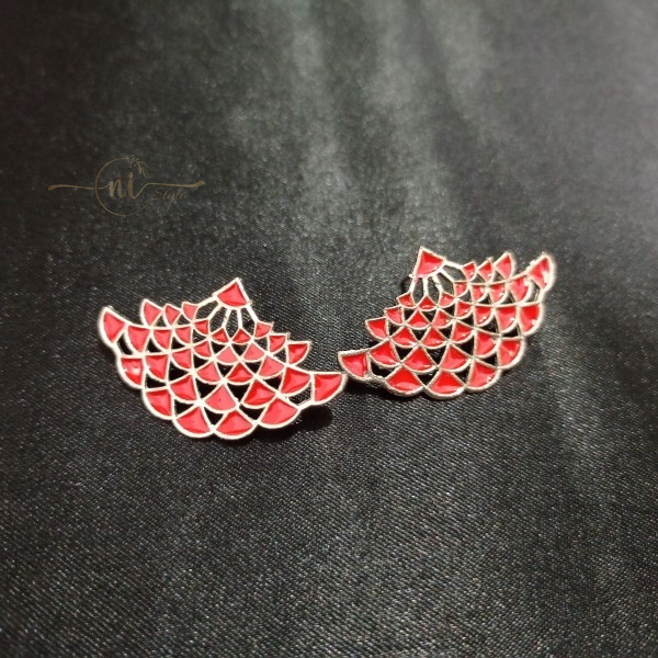Waves Studs Red