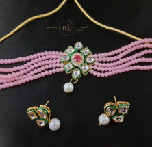 Kundan Choker Set Pink