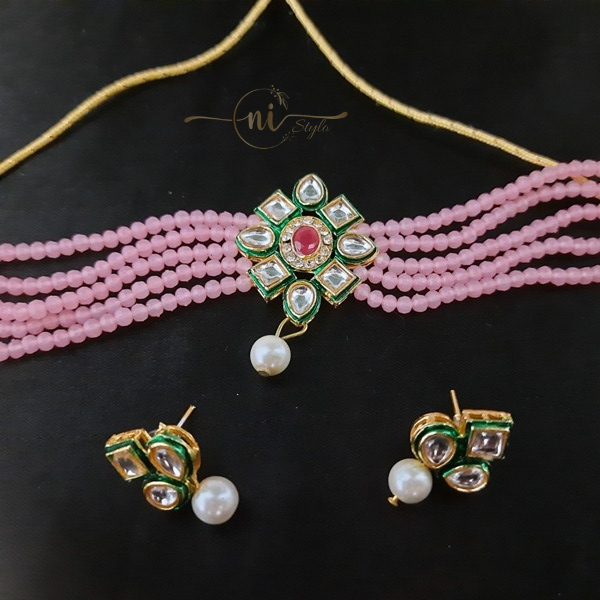 Kundan Choker Set Pink