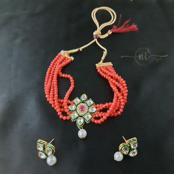 Kundan Choker Set Red