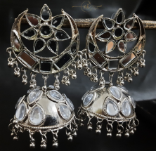 Cresent Moon Big Mirror Jhumka