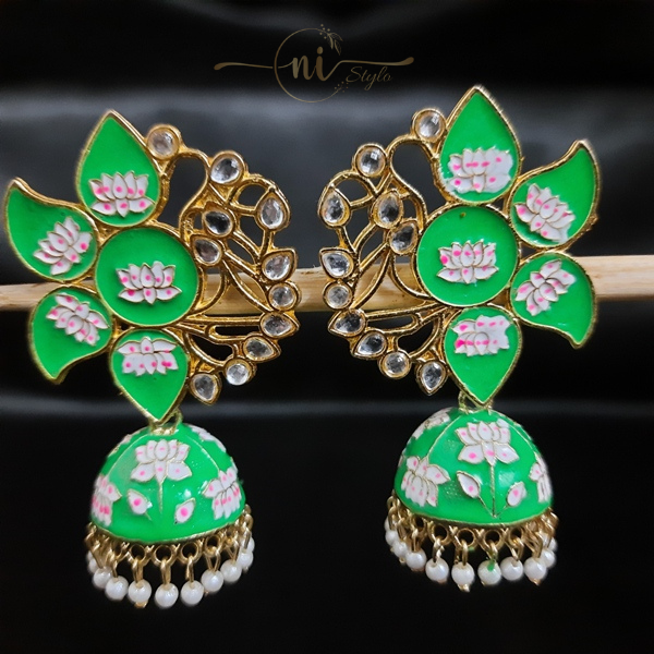 Deity DT Life style Earring for women Parrot Green colour attractive big  size Earring (Big size Parrot Green/1pairs)