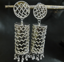 Cylindrical Oxidised Statment Danglers