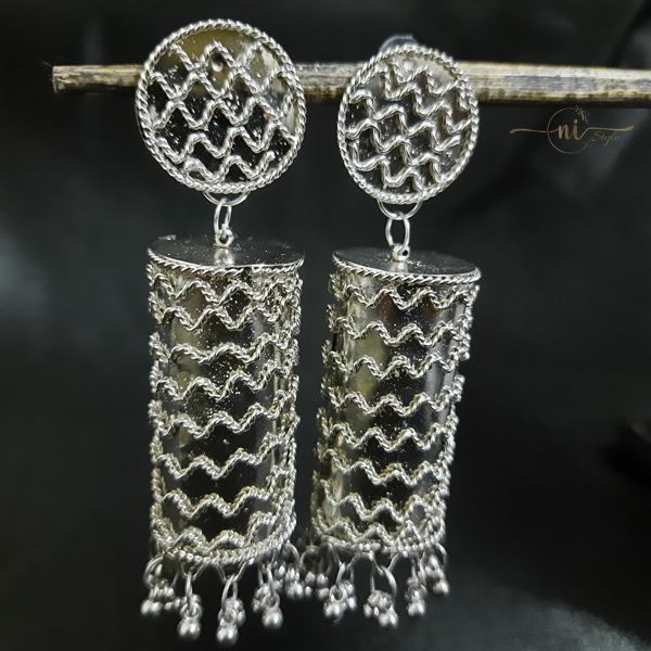Cylindrical Oxidised Statment Danglers