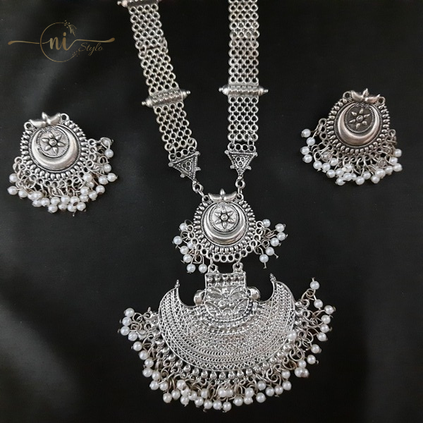 Oxidised Chand Sitara Necklace Set