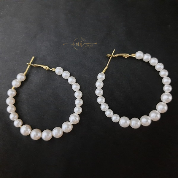 White Pearl Round Hoop