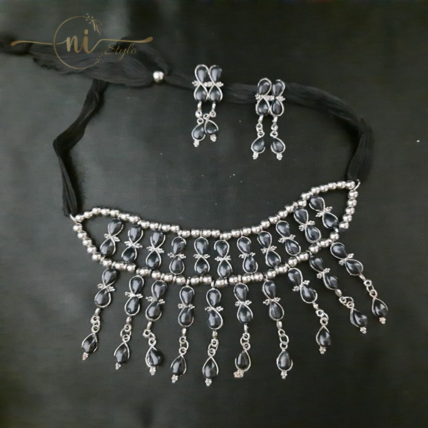 Stone Choker Set Black