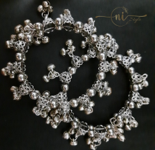 Oxidised Ghungroo Bracelet Pair