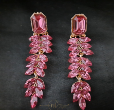 Crystal Long Drop Pink