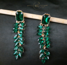 Crystal Long Drop Dark Green