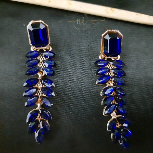 Crystal Long Drop Royal Blue