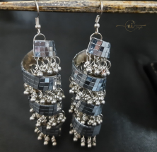 Mirror Ghungroo Twisted Danglers