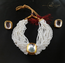 Kundan White Moti Choker Set