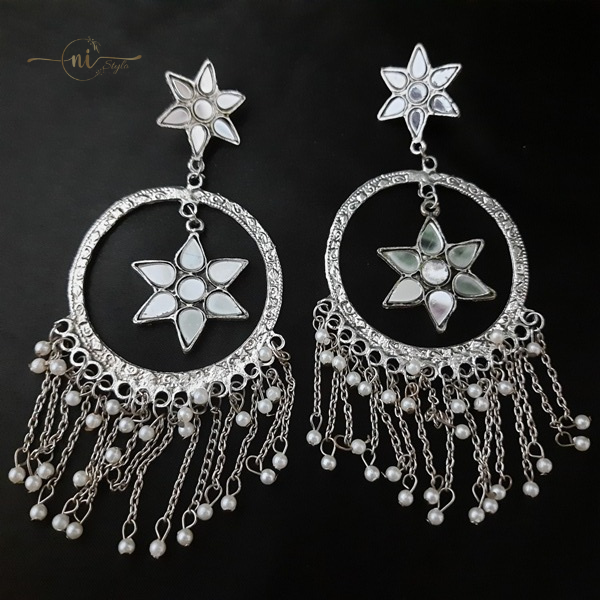 Round Hooped Mirror Danglers