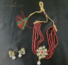 Kundan Choker Set Maroon